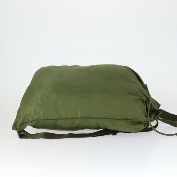 PRADA Backpack Nylon Khaki Silver Auth bs32692