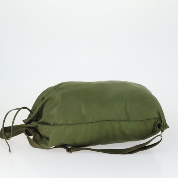PRADA Backpack Nylon Khaki Silver Auth bs32692