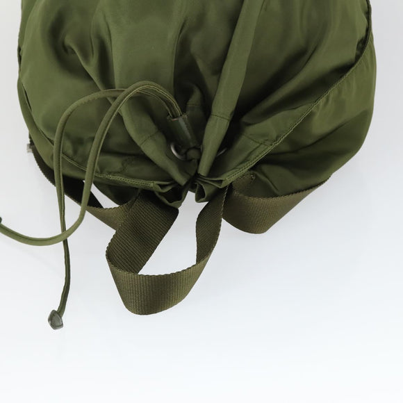 PRADA Backpack Nylon Khaki Silver Auth bs32692