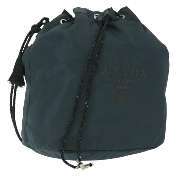 PRADA Shoulder Bag Nylon Blue Silver Auth bs32693