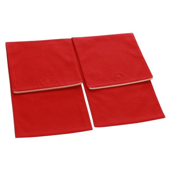 HERMES Pouch Canvas Red Auth bs32696V