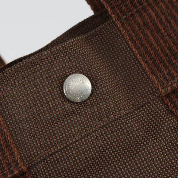 HERMES Her Line Add PM Backpack Canvas Brown Silver Auth bs32697