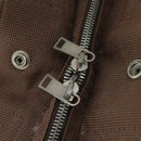 HERMES Her Line Add PM Rucksack Canvas Braun Silber Auth bs32697-10