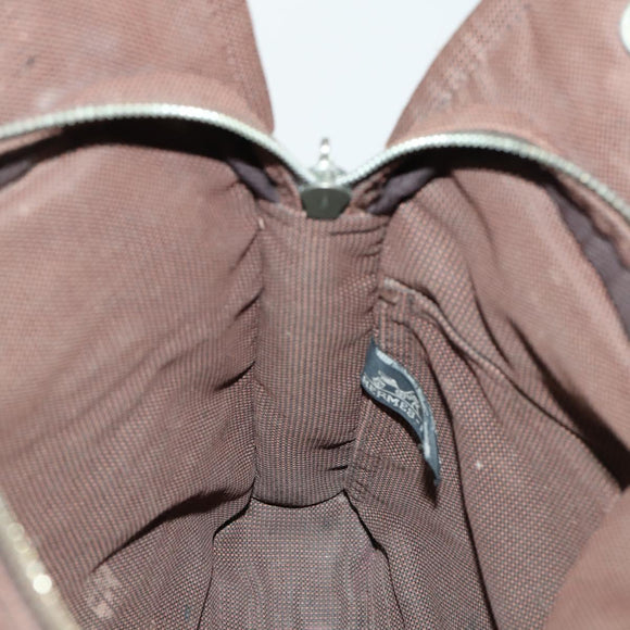 HERMES Her Line Add PM Backpack Canvas Brown Silver Auth bs32697