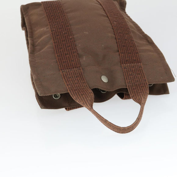 HERMES Her Line Add PM Backpack Canvas Brown Silver Auth bs32697