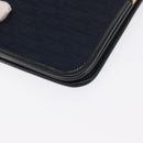 Christian Dior Chain Trotter Canvas Shoulder Bag Navy Gold Auth bs32699-9