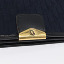 Christian Dior Chain Trotter Canvas Shoulder Bag Navy Gold Auth bs32699-17