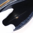 Christian Dior Chain Trotter Canvas Shoulder Bag Navy Gold Auth bs32699-12