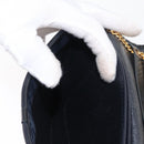 Christian Dior Chain Trotter Canvas Shoulder Bag Navy Gold Auth bs32699-19