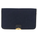 Christian Dior Chain Trotter Canvas Shoulder Bag Navy Gold Auth bs32699-13