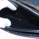 Christian Dior Chain Trotter Canvas Shoulder Bag Navy Gold Auth bs32699-20