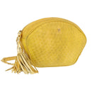 BALLY Shoulder Bag Leather Yellow Gold Auth bs32700-1