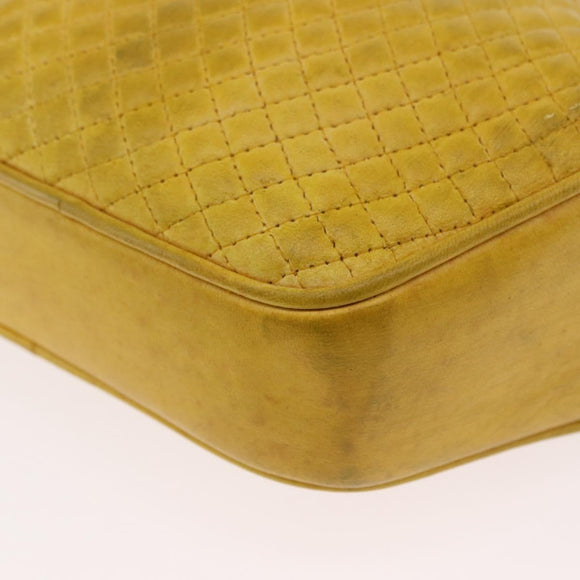 BALLY Shoulder Bag Leather Yellow Gold Auth bs32700