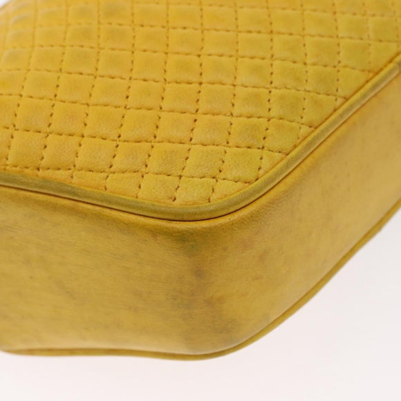 BALLY Shoulder Bag Leather Yellow Gold Auth bs32700