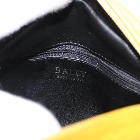 BALLY Shoulder Bag Leather Yellow Gold Auth bs32700