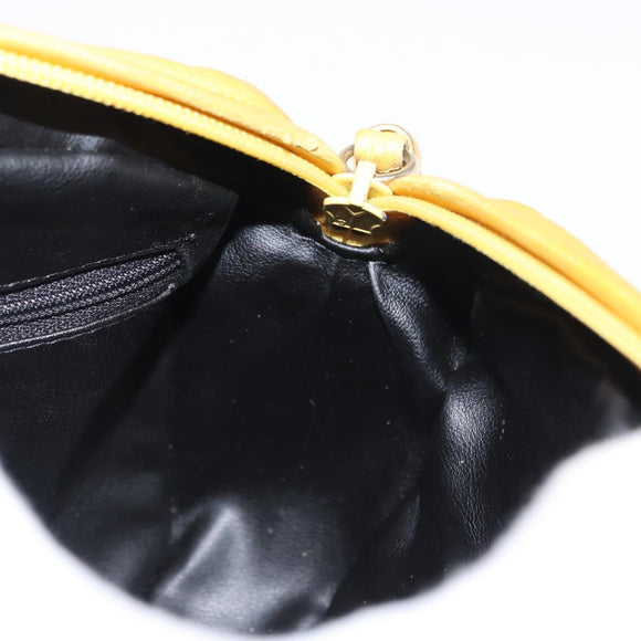 BALLY Shoulder Bag Leather Yellow Gold Auth bs32700