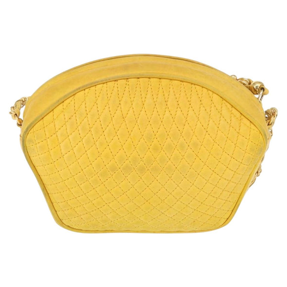 BALLY Shoulder Bag Leather Yellow Gold Auth bs32700