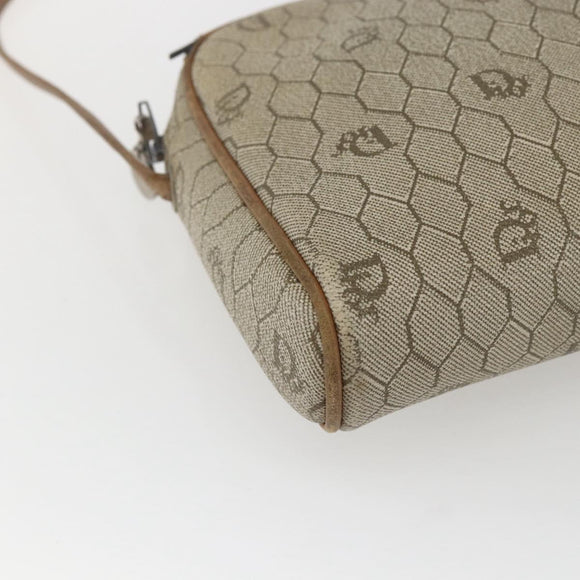 Christian Dior Honeycomb Canvas Shoulder Bag PVC Beige Auth bs32701