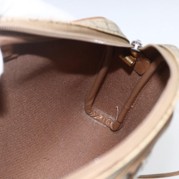 Christian Dior Honeycomb Canvas Shoulder Bag PVC Beige Auth bs32701