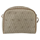 Christian Dior Honeycomb Canvas Shoulder Bag PVC Beige Auth bs32701-2