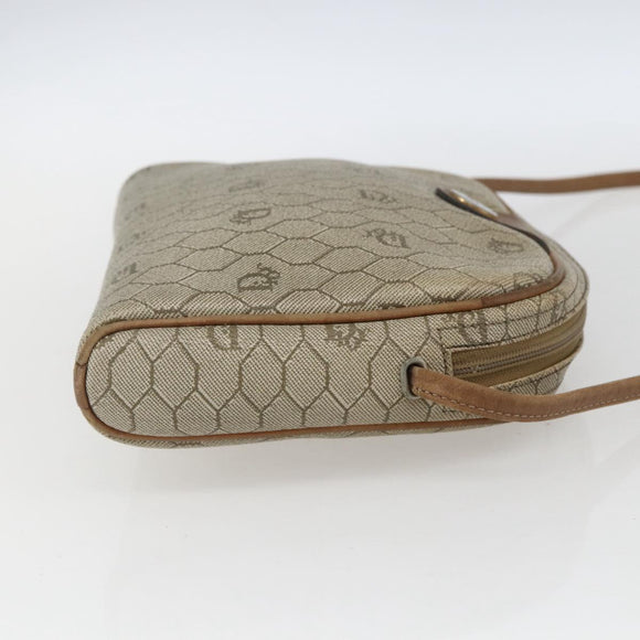 Christian Dior Honeycomb Canvas Shoulder Bag PVC Beige Auth bs32701