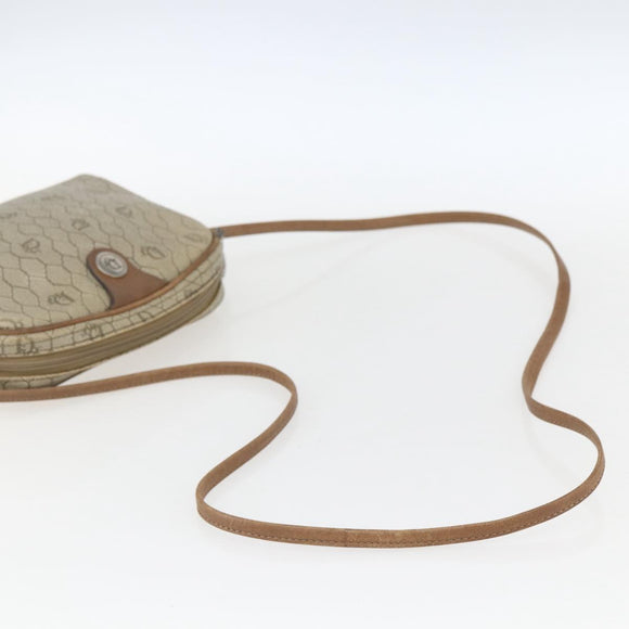 Christian Dior Honeycomb Canvas Shoulder Bag PVC Beige Auth bs32701