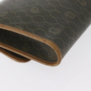 Christian Dior Honeycomb Canvas Chain Bag PVC Black Brown gold Auth bs32702-16