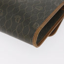 Christian Dior Honeycomb Canvas Chain Bag PVC Black Brown gold Auth bs32702-17