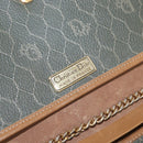 Christian Dior Honeycomb Canvas Chain Bag PVC Black Brown gold Auth bs32702-19