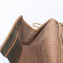 Christian Dior Honeycomb Canvas Chain Bag PVC Black Brown gold Auth bs32702-21
