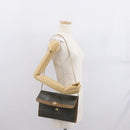Christian Dior Honeycomb Canvas Chain Bag PVC Black Brown gold Auth bs32702-22