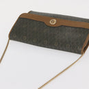 Christian Dior Honeycomb Canvas Chain Bag PVC Black Brown gold Auth bs32702-6