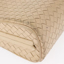 BOTTEGA VENETA INTRECCIATO Shoulder Bag Leather Beige Gold Auth bs32703-14
