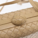 BOTTEGA VENETA INTRECCIATO Shoulder Bag Leather Beige Gold Auth bs32703-17