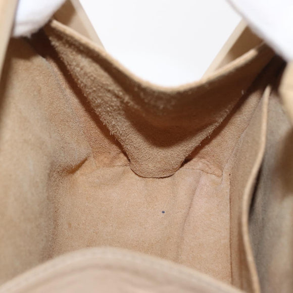 BOTTEGA VENETA INTRECCIATO Shoulder Bag Leather Beige Gold Auth bs32703