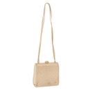 BOTTEGA VENETA INTRECCIATO Shoulder Bag Leather Beige Gold Auth bs32703-1