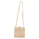 BOTTEGA VENETA INTRECCIATO Shoulder Bag Leather Beige Gold Auth bs32703-13