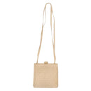 BOTTEGA VENETA INTRECCIATO Shoulder Bag Leather Beige Gold Auth bs32703-2