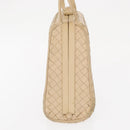 BOTTEGA VENETA INTRECCIATO Shoulder Bag Leather Beige Gold Auth bs32703-4