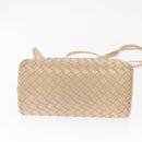 BOTTEGA VENETA INTRECCIATO Shoulder Bag Leather Beige Gold Auth bs32703-5