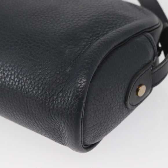 Christian Dior Shoulder Bag Leather Navy Gold Auth bs32704