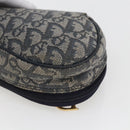 Christian Dior Trotter Canvas Saddle Pouch Navy Gold Auth bs32705-15