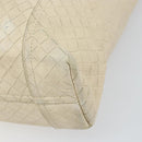 BOTTEGA VENETA INTRECCIATO Hand Bag Leather Cream Auth bs32707-10