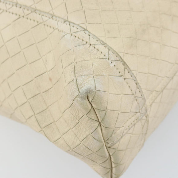 BOTTEGA VENETA INTRECCIATO Hand Bag Leather Cream Auth bs32707