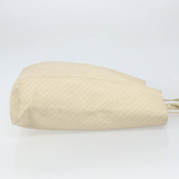 BOTTEGA VENETA INTRECCIATO Hand Bag Leather Cream Auth bs32707