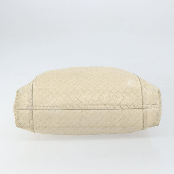 BOTTEGA VENETA INTRECCIATO Hand Bag Leather Cream Auth bs32707