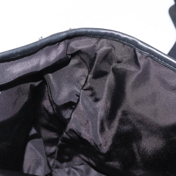 GUCCI Web Sherry Line Shoulder Bag Canvas Black Silver 246067 Auth bs32708