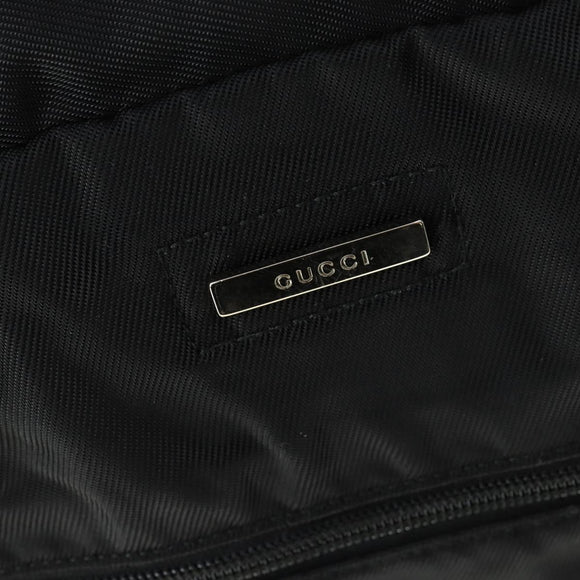 GUCCI Boston Bag Nylon Schwarz Silber 012 0389 Auth bs32709