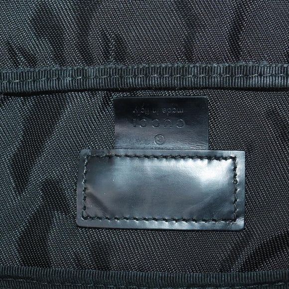 GUCCI Boston Bag Nylon Schwarz Silber 012 0389 Auth bs32709
