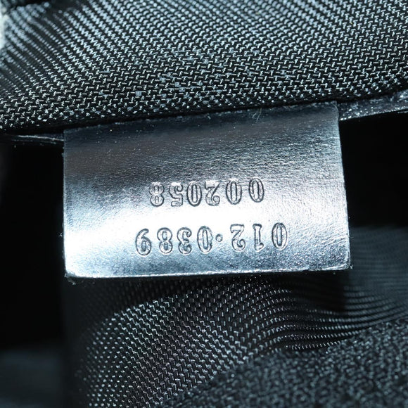 GUCCI Boston Bag Nylon Schwarz Silber 012 0389 Auth bs32709